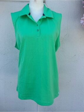 Lady Hagen Sleeveless Polo Tank - Bright Green